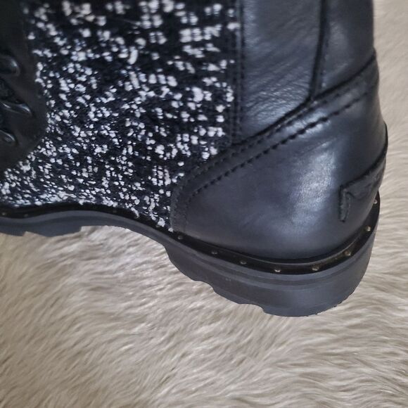 Sorel Lennox Boots Women's Size 8.5 Black White Waterproof Leather Shearling - Picture 13 of 16